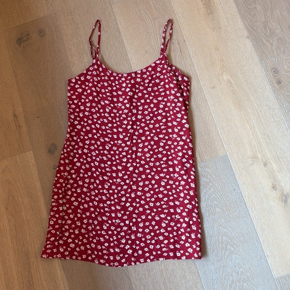 Reformation Lindsey Red Floral Dress Size 4 - Picture 6 of 8